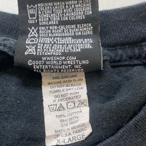 Very Rare Vintage WWE Bret Hart T-Shirt Skull Wings Graphic Black Authentic Wear - Picture 6 of 8